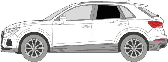 Afbeelding van Zijruit links Audi Q3 (DONKERE RUIT)