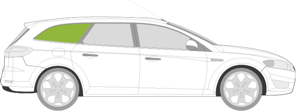 Afbeelding van Zijruit rechts Ford Mondeo break (chroom lijst)