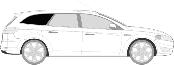 Afbeelding van Zijruit rechts Ford Mondeo break (DONKERE RUIT) (chroom lijst)