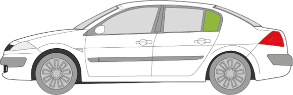 Afbeelding van Zijruit links Renault Mégane sedan