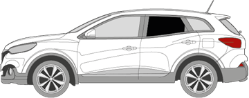 Afbeelding van Zijruit links Renault Kadjar (DONKERE RUIT)