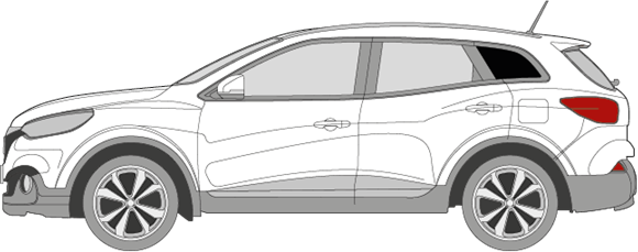 Afbeelding van Zijruit links Renault Kadjar (DONKERE RUIT)