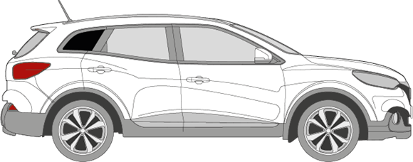 Afbeelding van Zijruit rechts Renault Kadjar (DONKERE RUIT)