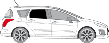 Afbeelding van Zijruit rechts Peugeot 308 SW (DONKERE RUIT)