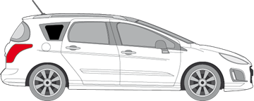 Afbeelding van Zijruit rechts Peugeot 308 SW (DONKERE RUIT)