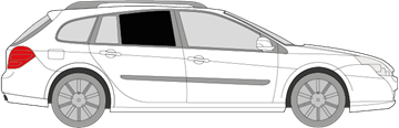 Afbeelding van Zijruit rechts Renault Laguna break (DONKERE RUIT)