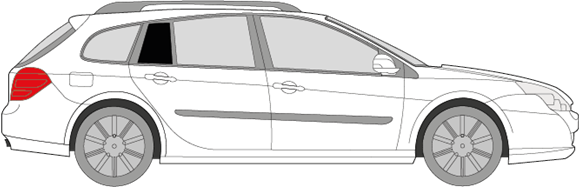 Afbeelding van Zijruit rechts Renault Laguna break (DONKERE RUIT)