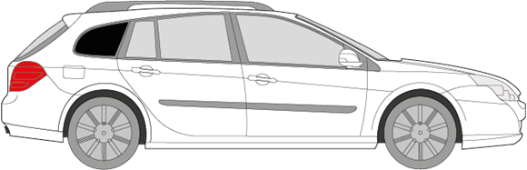 Afbeelding van Zijruit rechts Renault Laguna break (DONKERE RUIT)