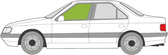 Afbeelding van Zijruit links Peugeot 405 sedan