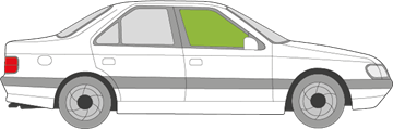 Afbeelding van Zijruit rechts Peugeot 405 sedan