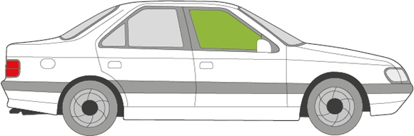 Afbeelding van Zijruit rechts Peugeot 405 sedan