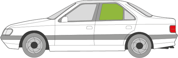 Afbeelding van Zijruit links Peugeot 405 sedan