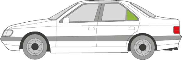 Afbeelding van Zijruit links Peugeot 405 sedan