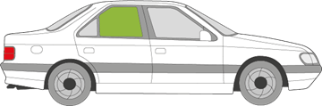 Afbeelding van Zijruit rechts Peugeot 405 sedan