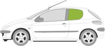 Afbeelding van Zijruit links Peugeot 206 3 deurs