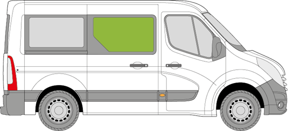 Afbeelding van Zijruit rechts Renault Master 