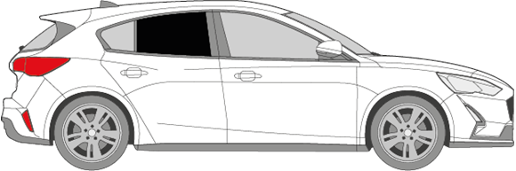 Afbeelding van Zijruit rechts Ford Focus sedan (DONKERE RUIT)