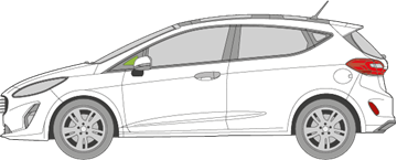 Afbeelding van Zijruit links Ford Fiesta 5 deurs (zwarte lijst)