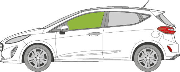 Afbeelding van Zijruit links Ford Fiesta 3 deurs 