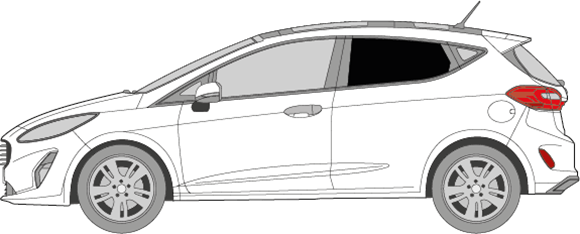 Afbeelding van Zijruit links Ford Fiesta 3 deurs (DONKERE RUIT) 