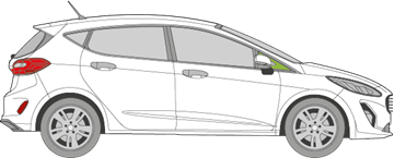 Afbeelding van Zijruit rechts Ford Fiesta 5 deurs (chroom lijst) 