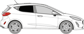 Afbeelding van Zijruit rechts Ford Fiesta 3 deurs (DONKERE RUIT) 