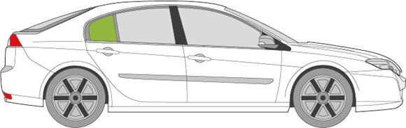 Afbeelding van Zijruit rechts Renault Laguna 5 deurs