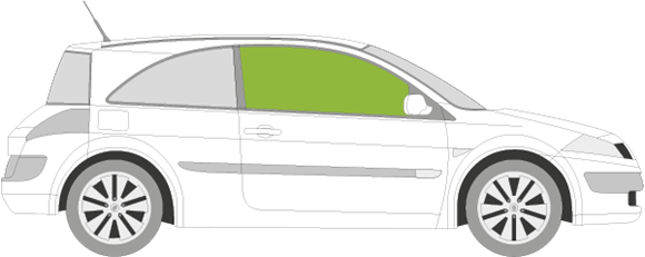 Afbeelding van Zijruit rechts Renault Mégane 3 deurs 