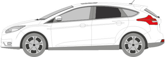 Afbeelding van Zijruit links Ford Focus sedan (DONKERE RUIT)