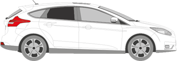 Afbeelding van Zijruit rechts Ford Focus sedan (DONKERE RUIT)