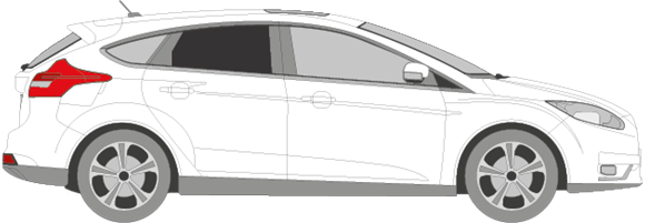 Afbeelding van Zijruit rechts Ford Focus sedan (DONKERE RUIT)