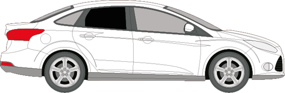 Afbeelding van Zijruit rechts Ford Focus sedan (DONKERE RUIT)