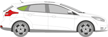 Afbeelding van Zijruit rechts Ford Focus 5 deurs (chroom lijst)