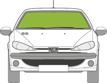 Afbeelding van Voorruit Peugeot 206 cc met sensor