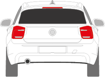 Afbeelding van Achterruit BMW 1-serie 5 deurs (DONKERE RUIT) 