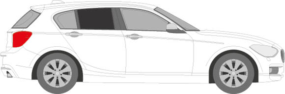 Afbeelding van Zijruit rechts BMW 1-serie 5 deurs (DONKERE RUIT)