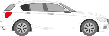 Afbeelding van Zijruit rechts BMW 1-serie 5 deurs (DONKERE RUIT)