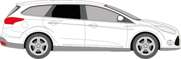 Afbeelding van Zijruit rechts Ford Focus break (DONKERE RUIT)