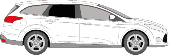 Afbeelding van Zijruit rechts Ford Focus break (DONKERE RUIT)