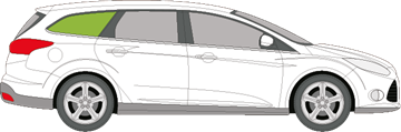 Afbeelding van Zijruit rechts Ford Focus break (chroom lijst)