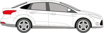 Afbeelding van Zijruit rechts Ford Focus sedan (chroom lijst)(DONKERE RUIT)