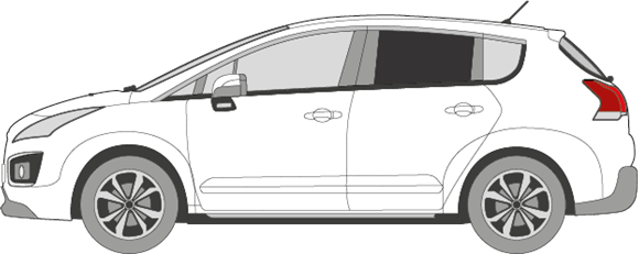 Afbeelding van Zijruit links Peugeot 3008 (DONKERE RUIT)