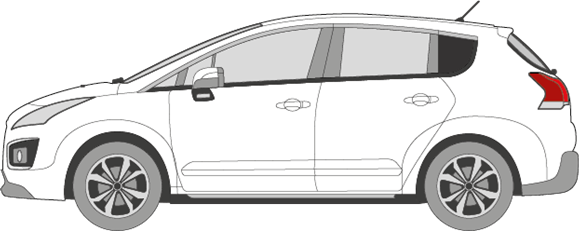 Afbeelding van Zijruit links Peugeot 3008 (DONKERE RUIT)