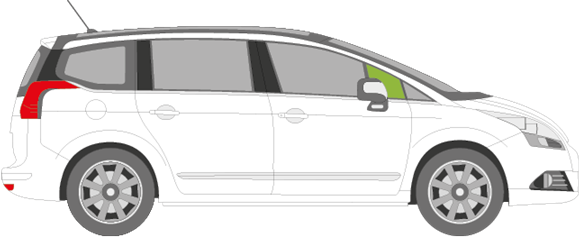 Afbeelding van Zijruit rechts Peugeot 5008 