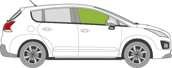 Afbeelding van Zijruit rechts Peugeot 3008 