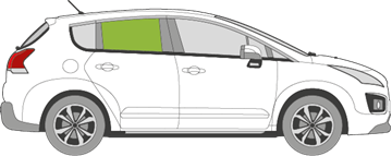 Afbeelding van Zijruit rechts Peugeot 3008 