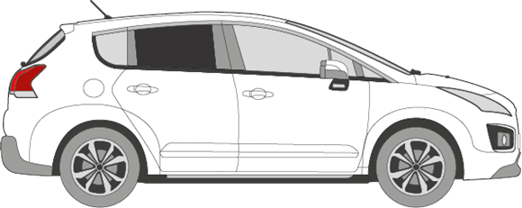 Afbeelding van Zijruit rechts Peugeot 3008 (DONKERE RUIT)