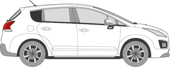 Afbeelding van Zijruit rechts Peugeot 3008 (DONKERE RUIT)