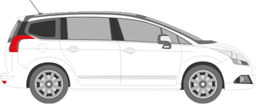 Afbeelding van Zijruit rechts Peugeot 5008 (DONKERE RUIT)