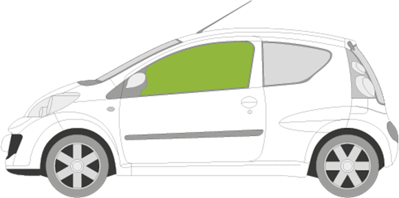 Afbeelding van Zijruit links Peugeot 107 3 deurs